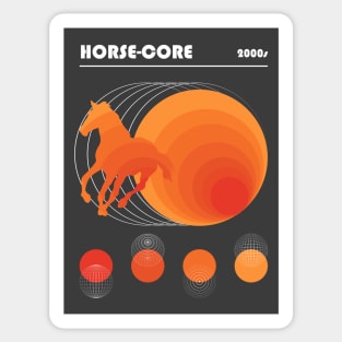 Bauhaus Horse Core Orange Vaporwave in White Sticker